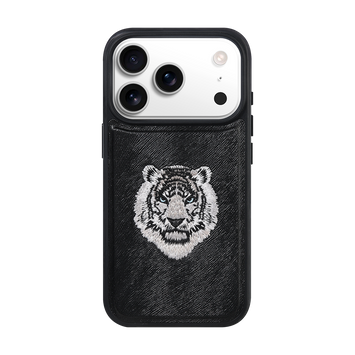 MAGSAFE EMBROIDERY CASE - WHITE TIGER/BLACK (EMBROIDERY CASE)
