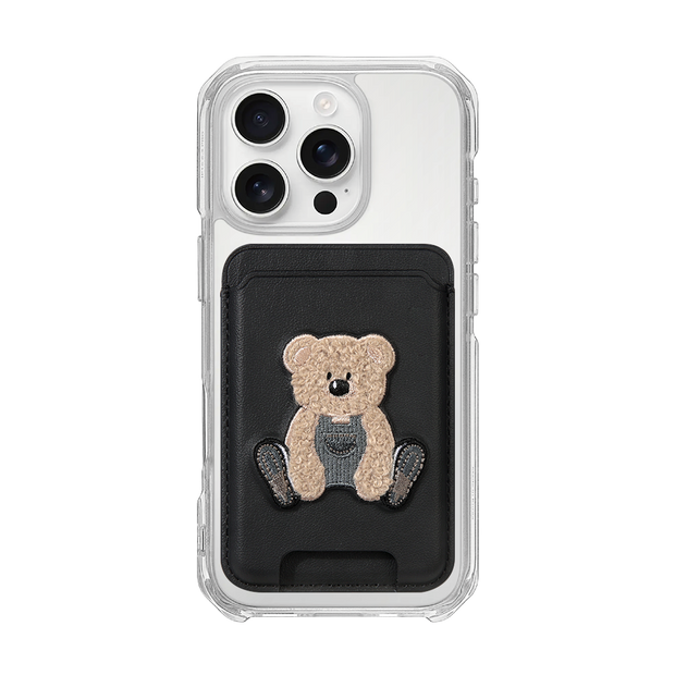 MAGSAFE LEATHER POCKET CLASSIC - BLACK/BEAR/BLACK (MAGSAFE LEATHER POCKET)