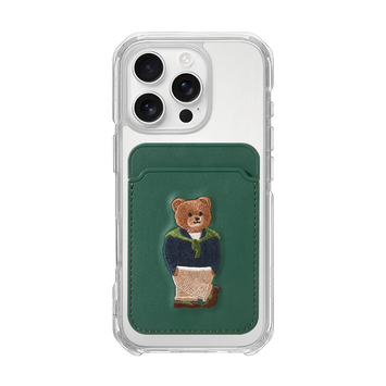 MAGSAFE NEW CLASSIC LEATHER POCKET - GREEN/BEAR/GREEN (MAGSAFE LEATHER POCKET)