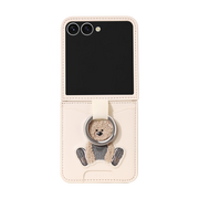 RING GRIP EMBROIDERY POCKET CASE - BEAR/IVORY (RING GRIP POCKET CASE)