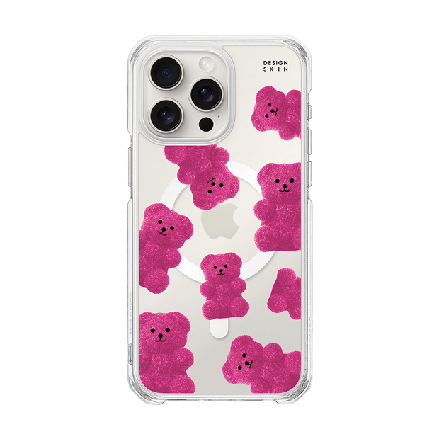 GRAPHICS - TEDDY BEAR/PINK (CLEAR MAGSAFE CASE)