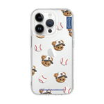 RETRO - BASEBALL PATTERN/TEDDY (CLEAR CASE)