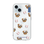RETRO - BASEBALL PATTERN/TEDDY (CLEAR CASE)
