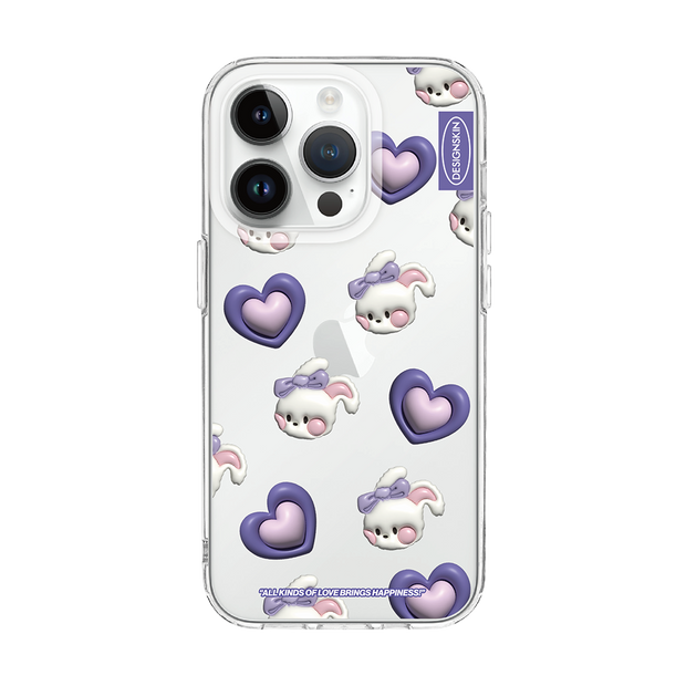 RETRO - HEART PATTERN/BUNNY (CLEAR CASE)