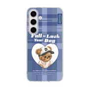RETRO - BLUE CHECK/TEDDY (CLEAR CASE)