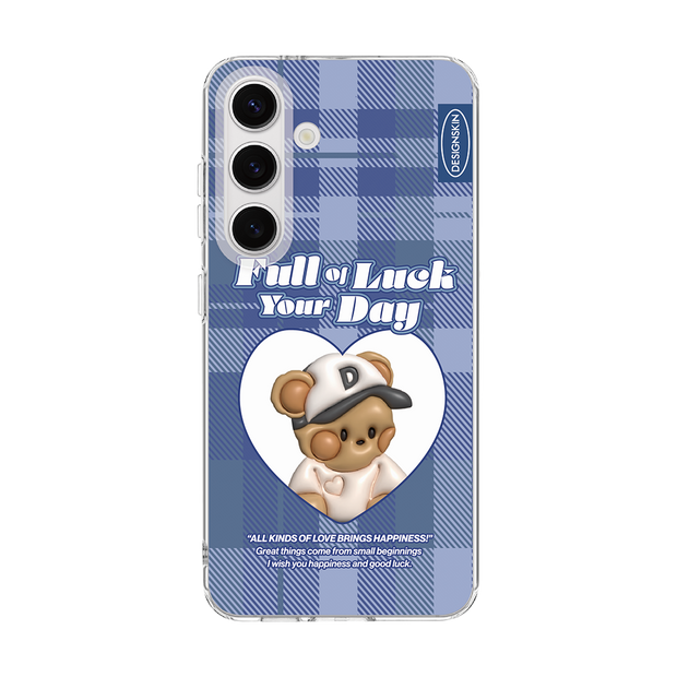 RETRO - BLUE CHECK/TEDDY (CLEAR CASE)