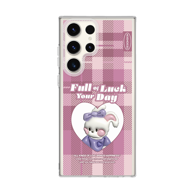 RETRO - PINK CHECK/BUNNY (CLEAR CASE)