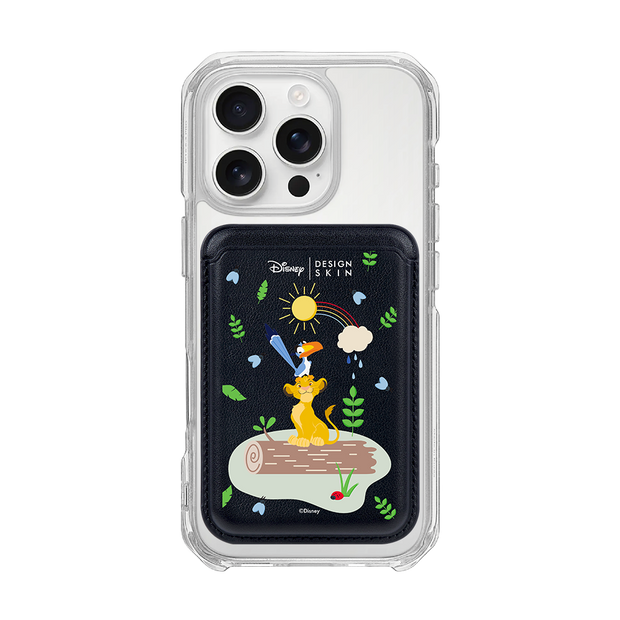 [DISNEY] THE LION KING - ZAZU AND SIMBA/BLACK (MAGSAFE LEATHER POCKET)