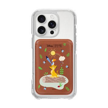 [DISNEY] THE LION KING - ZAZU AND SIMBA/BROWN (MAGSAFE LEATHER POCKET)