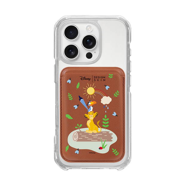[DISNEY] THE LION KING - ZAZU AND SIMBA/BROWN (MAGSAFE LEATHER POCKET)