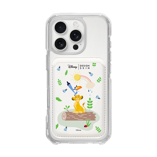 [DISNEY] THE LION KING - ZAZU AND SIMBA/WHITE (MAGSAFE LEATHER POCKET)