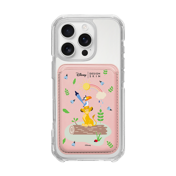 [DISNEY] THE LION KING - ZAZU AND SIMBA/PINK (MAGSAFE LEATHER POCKET)