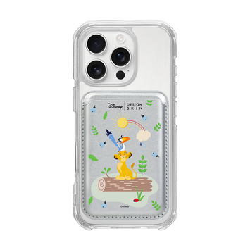 [DISNEY] THE LION KING - ZAZU AND SIMBA/SILVER (MAGSAFE LEATHER POCKET)