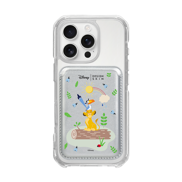 [DISNEY] THE LION KING - ZAZU AND SIMBA/SILVER (MAGSAFE LEATHER POCKET)