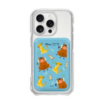 [DISNEY] THE LION KING - PATTERN SIMBA FRIENDS/BLUE (MAGSAFE LEATHER POCKET)