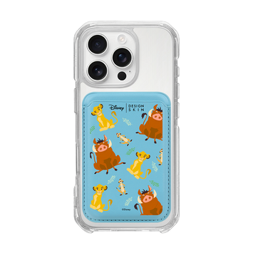 [DISNEY] THE LION KING - PATTERN SIMBA FRIENDS/BLUE (MAGSAFE LEATHER POCKET)