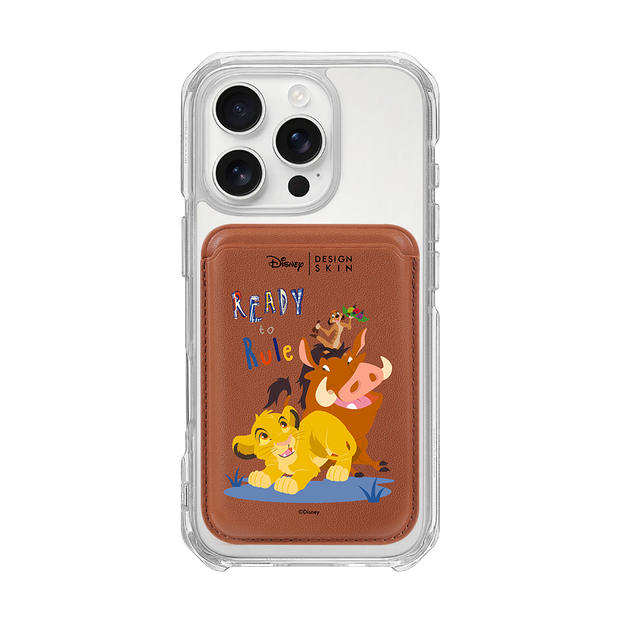 [DISNEY] THE LION KING - SIMBA FRIENDS/BROWN (MAGSAFE LEATHER POCKET)