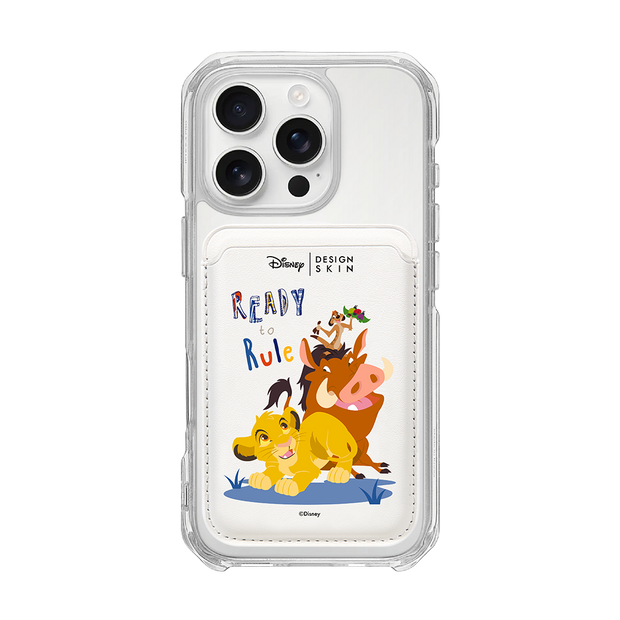[DISNEY] THE LION KING - SIMBA FRIENDS/WHITE (MAGSAFE LEATHER POCKET)