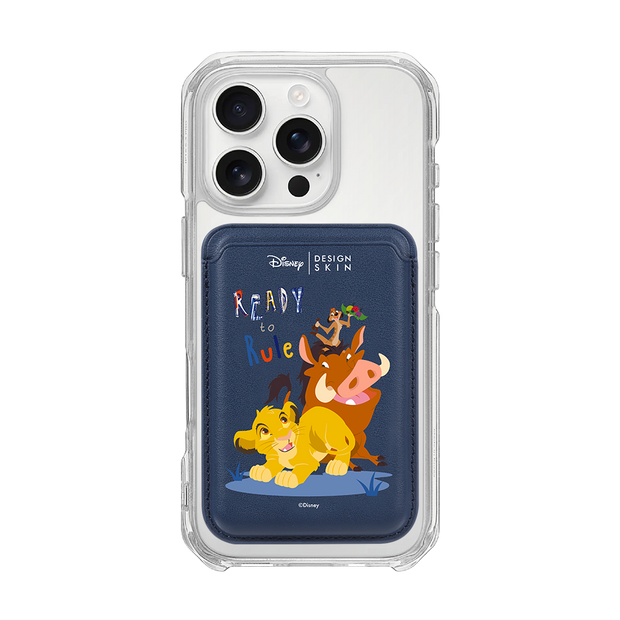 [DISNEY] THE LION KING - SIMBA FRIENDS/NAVY (MAGSAFE LEATHER POCKET)
