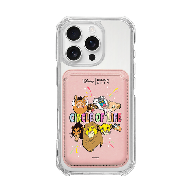 [DISNEY] THE LION KING - THE LION KING FAMILY/PINK (MAGSAFE LEATHER POCKET)