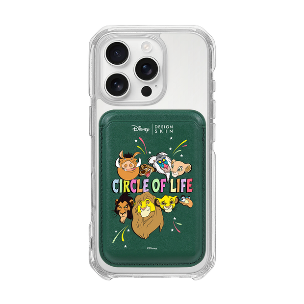 [DISNEY] THE LION KING - THE LION KING FAMILY/GREEN (MAGSAFE LEATHER POCKET)