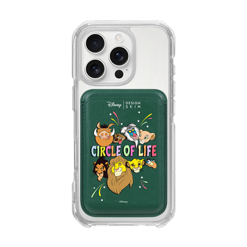 [DISNEY] THE LION KING - THE LION KING FAMILY/GREEN (MAGSAFE LEATHER POCKET)