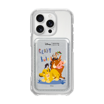 [DISNEY] THE LION KING - SIMBA FRIENDS/SILVER (MAGSAFE LEATHER POCKET)