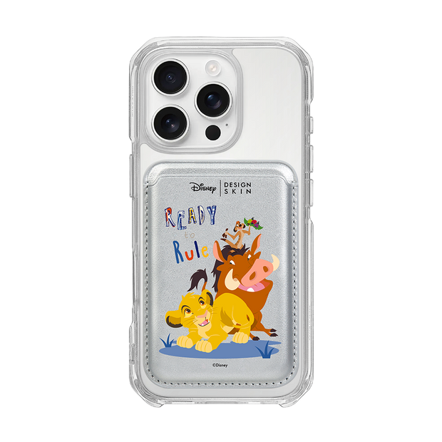 [DISNEY] THE LION KING - SIMBA FRIENDS/SILVER (MAGSAFE LEATHER POCKET)