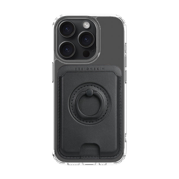MAGSAFE CARD POCKET SMART RING_BLACK/BLACK (MAGSAFE LEATHER POCKET)