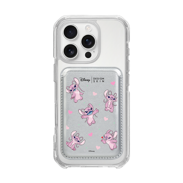 [DISNEY] STITCH – PATTERN ANGEL/SILVER (MAGSAFE LEATHER POCKET)