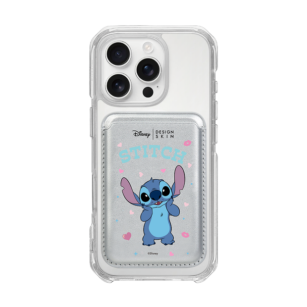 [DISNEY] STITCH – SHY STITCH/SILVER (MAGSAFE LEATHER POCKET)