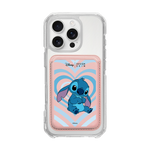[DISNEY] STITCH - FULL HEART STITCH/PINK (MAGSAFE LEATHER POCKET)