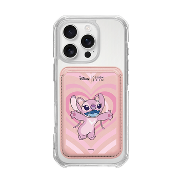 [DISNEY] STITCH - FULL HEART ANGEL/PINK (MAGSAFE LEATHER POCKET)