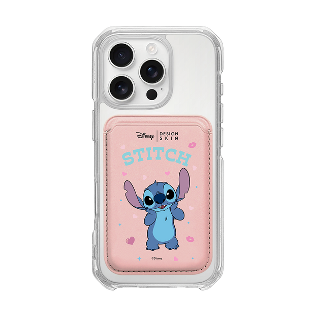 [DISNEY] STITCH – SHY STITCH/PINK (MAGSAFE LEATHER POCKET)