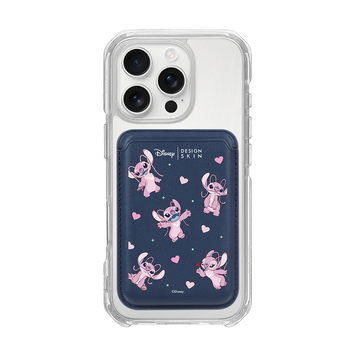 [DISNEY] STITCH – PATTERN ANGEL/NAVY (MAGSAFE LEATHER POCKET)