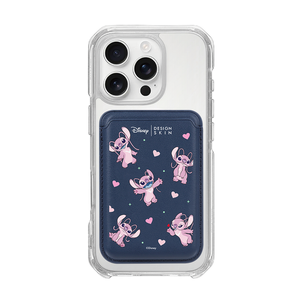 [DISNEY] STITCH – PATTERN ANGEL/NAVY (MAGSAFE LEATHER POCKET)