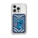 [DISNEY] STITCH - FULL HEART STITCH/NAVY (MAGSAFE LEATHER POCKET)
