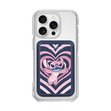 [DISNEY] STITCH - FULL HEART ANGEL/NAVY (MAGSAFE LEATHER POCKET)