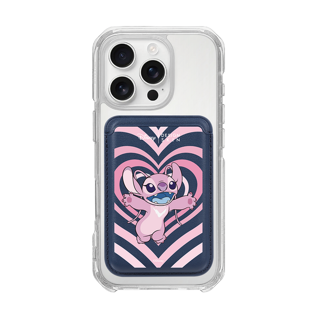 [DISNEY] STITCH - FULL HEART ANGEL/NAVY (MAGSAFE LEATHER POCKET)