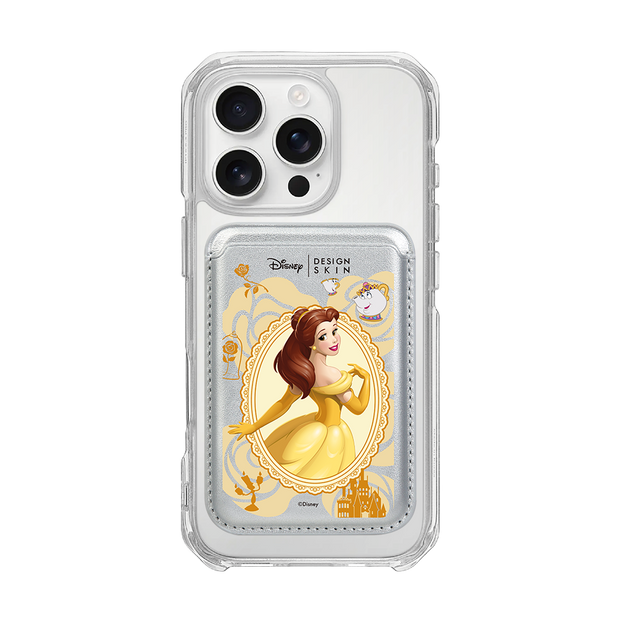 PRINCESS - ROSE BELLE GRAPHIC / SILVER/SILVER (MAGSAFE LEATHER POCKET)