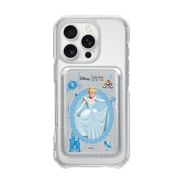 PRINCESS - CLOCK CINDERELLA / SILVER/SILVER (MAGSAFE LEATHER POCKET)