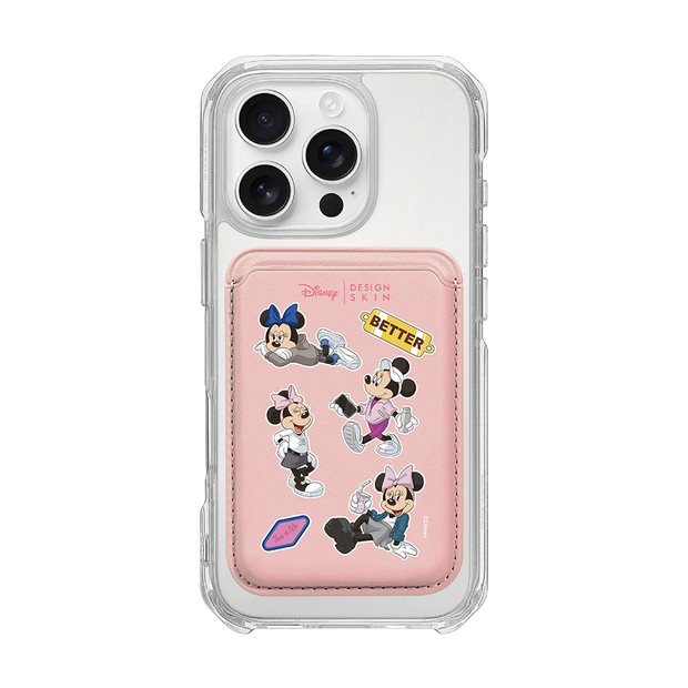 MAGSAFE LEATHER POCKET - STREET MINNIE PATTERN / PINK/PINK (MAGSAFE LEATHER POCKET)