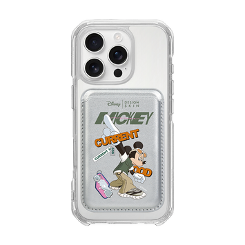 MAGSAFE LEATHER POCKET - REAL LIFE MICKEY / SILVER/SILVER (MAGSAFE LEATHER POCKET)
