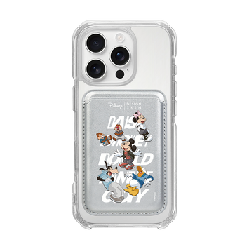 MAGSAFE LEATHER POCKET - STREET MICKEY FRIENDS / SILVER/SILVER (MAGSAFE LEATHER POCKET)