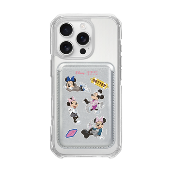 MAGSAFE LEATHER POCKET - STREET MINNIE PATTERN / SILVER/SILVER (MAGSAFE LEATHER POCKET)
