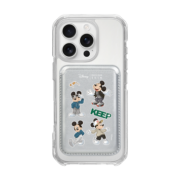 MAGSAFE LEATHER POCKET - STREET MICKEY PATTERN / SILVER/SILVER (MAGSAFE LEATHER POCKET)