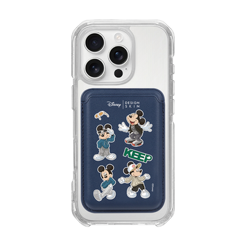 MAGSAFE LEATHER POCKET - STREET MICKEY PATTERN / NAVY/NAVY (MAGSAFE LEATHER POCKET)