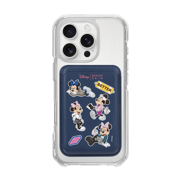 MAGSAFE LEATHER POCKET - STREET MINNIE PATTERN / NAVY/NAVY (MAGSAFE LEATHER POCKET)