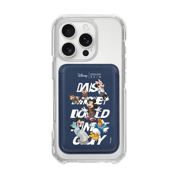 MAGSAFE LEATHER POCKET - STREET MICKEY FRIENDS / NAVY/NAVY (MAGSAFE LEATHER POCKET)