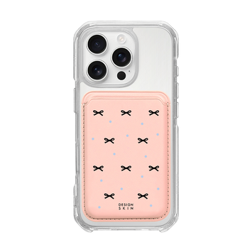 MAGSAFE LEATHER POCKET - PINK/BLACK RIBBON/BLUE/PINK (MAGSAFE LEATHER POCKET)